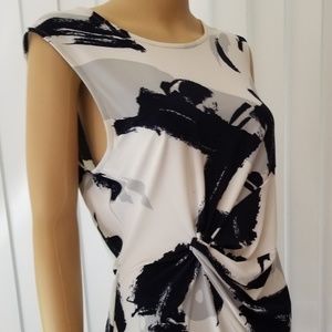 DKNY Multi color Sleeveless Side Knot Top